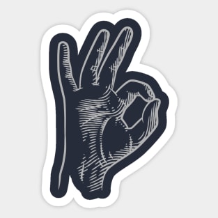 OK Scuba Diving, free diving hand symbol Sticker